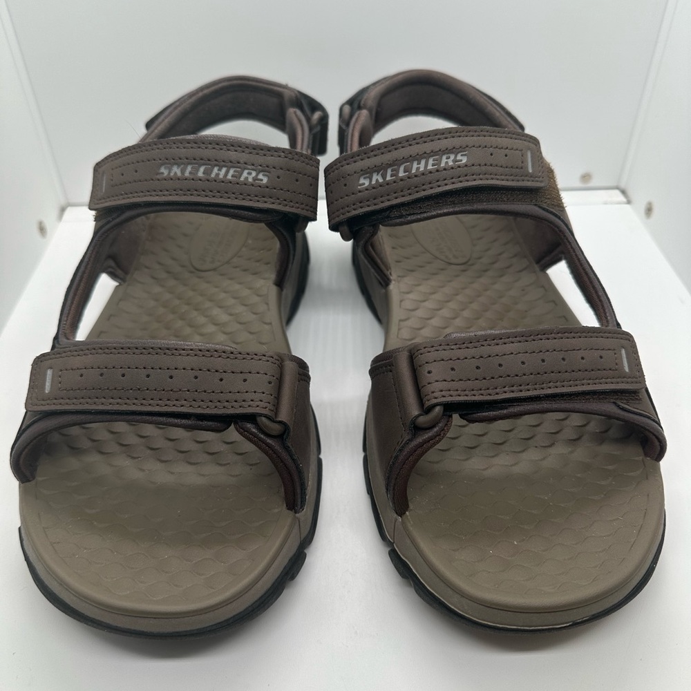 Skechers Men’s Relaxed Fit Tresmen Garo Chocolate Sandals #204105 Size 9 Wide - Picture 4 of 11